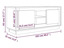 Mueble para TV madera contrachapada negro 102x35x45 cm