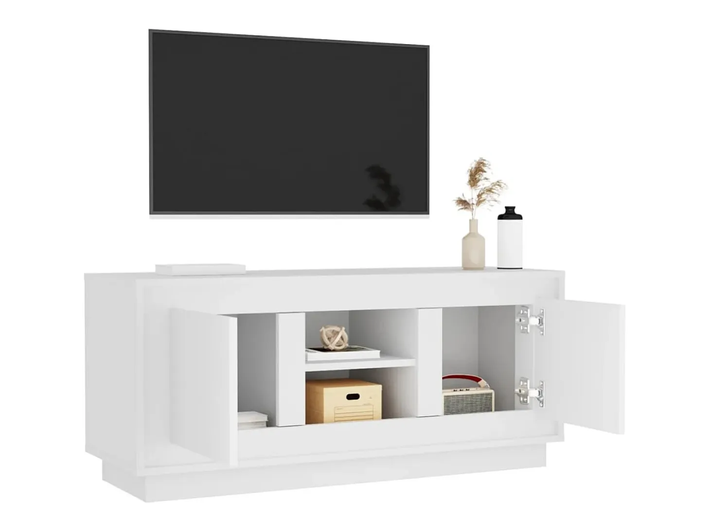 Mueble para TV madera contrachapada negro 102x35x45 cm