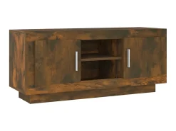 Mueble para TV madera contrachapada roble ahumado 102x35x45 cm ES79520