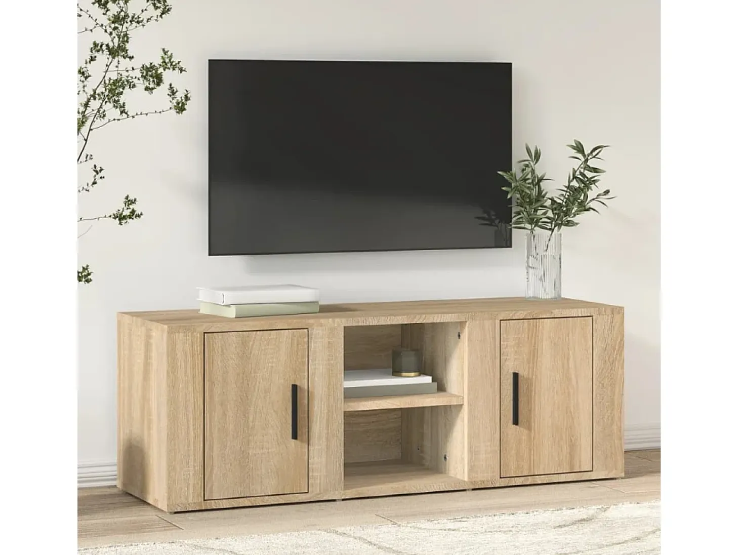 Mueble para TV madera contrachapada roble Sonoma 100x31,5x35 cm
