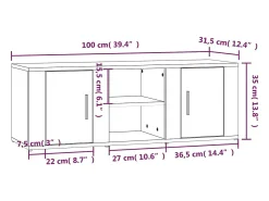 Mueble para TV madera contrachapada roble Sonoma 100x31,5x35 cm