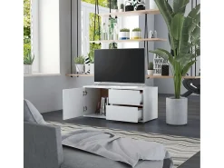 Mueble para TV madera contrachapada blanco 80x34x36 cm