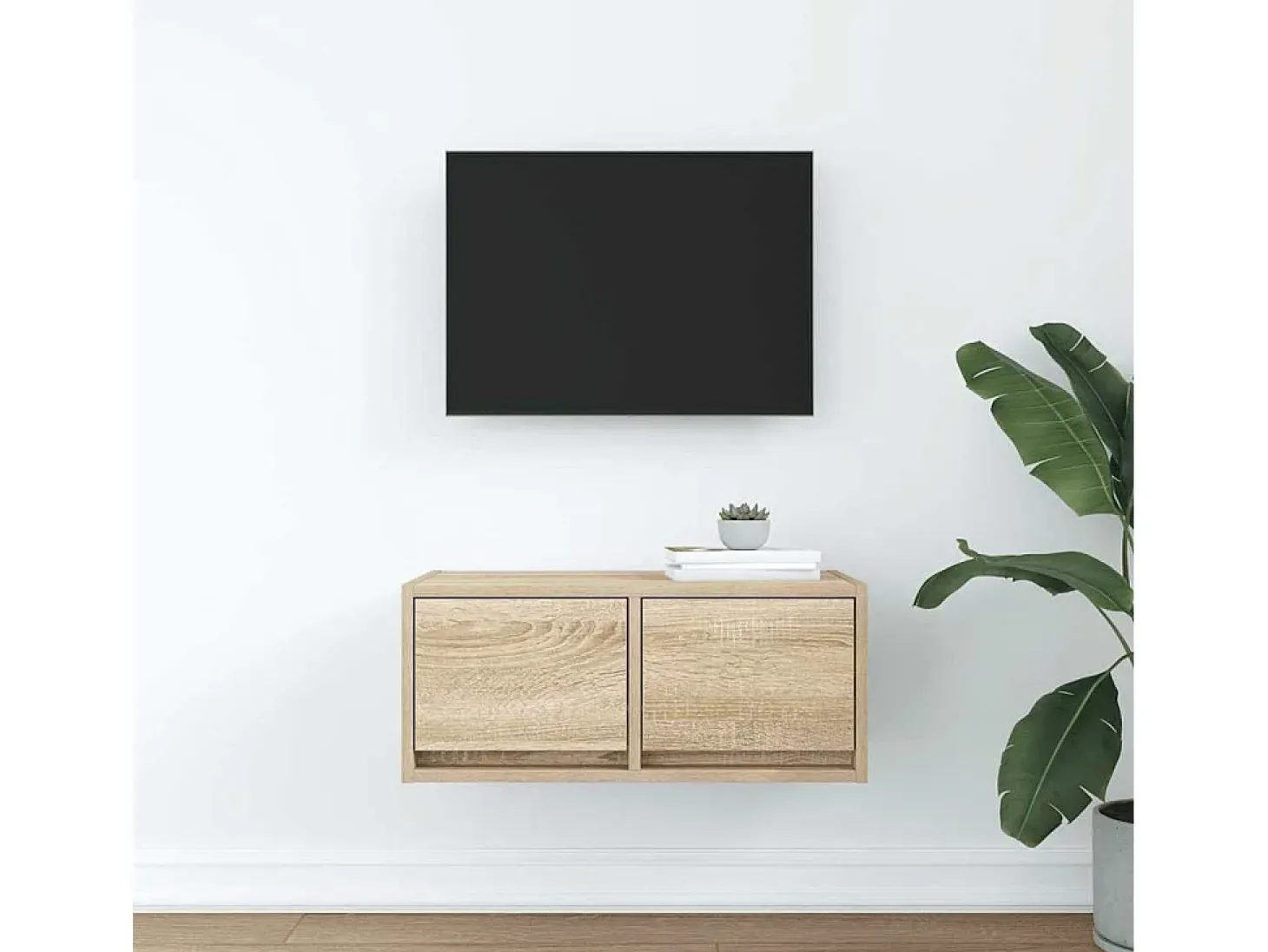 Mueble para TV madera contrachapada roble ahumado 60x31x25,5 cm