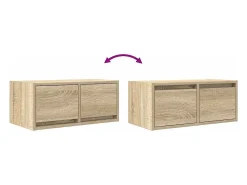Mueble para TV madera contrachapada roble ahumado 60x31x25,5 cm