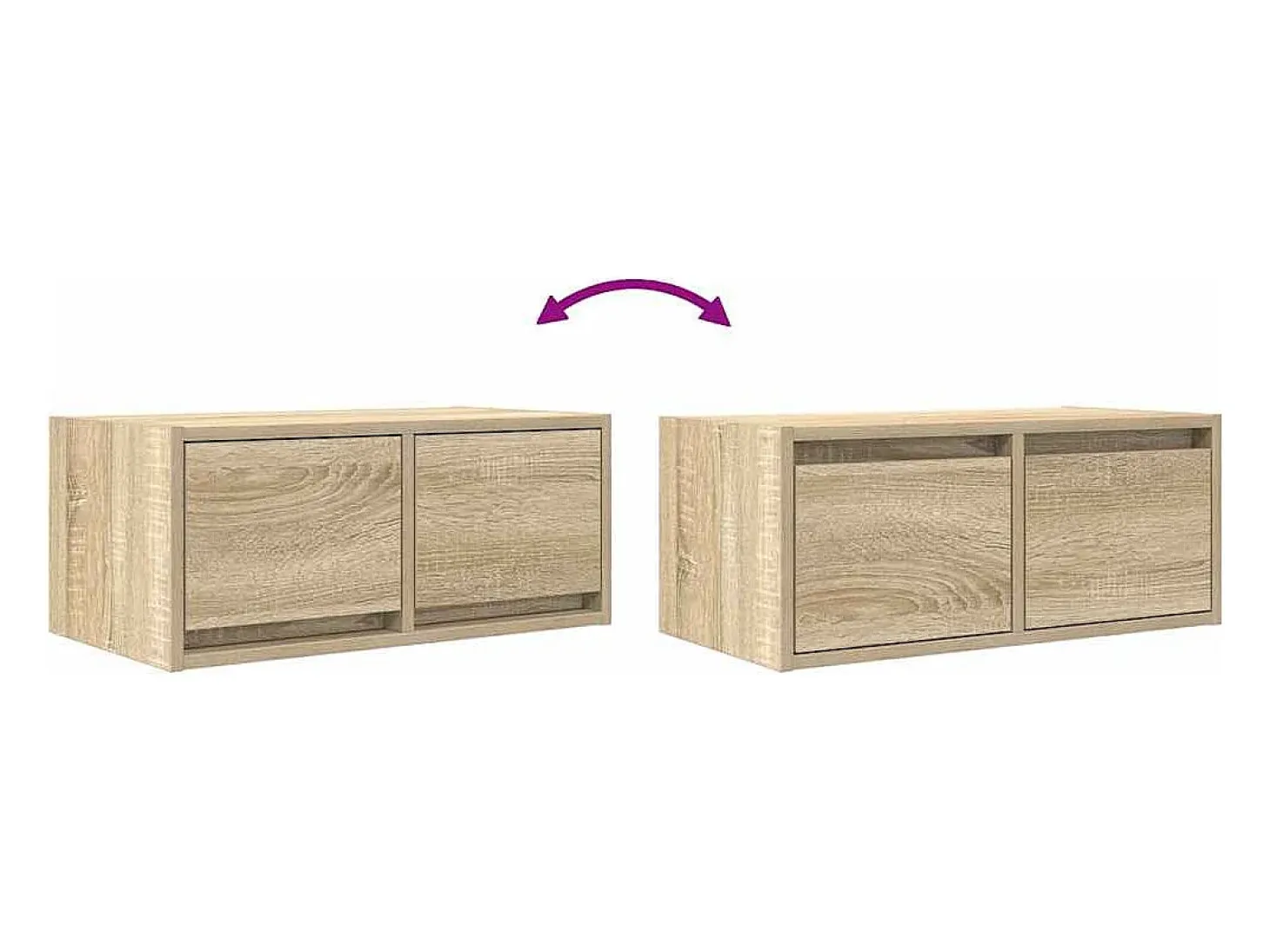 Mueble para TV madera contrachapada roble ahumado 60x31x25,5 cm