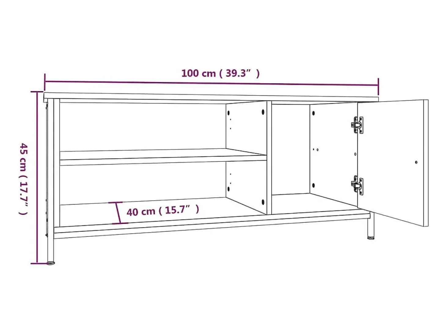 Mueble para TV madera contrachapada roble Sonoma 100x40x45 cm