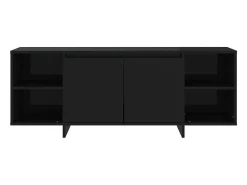 Mueble para TV madera contrachapada negro 130x35x50 cm