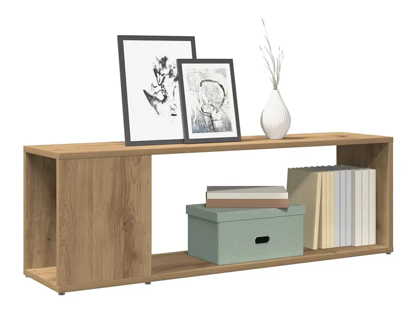 Mueble para TV madera de ingeniería roble artisan 100x24x32 cm