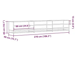 Mueble para TV madera de ingeniería roble Sonoma 270x40x46 cm