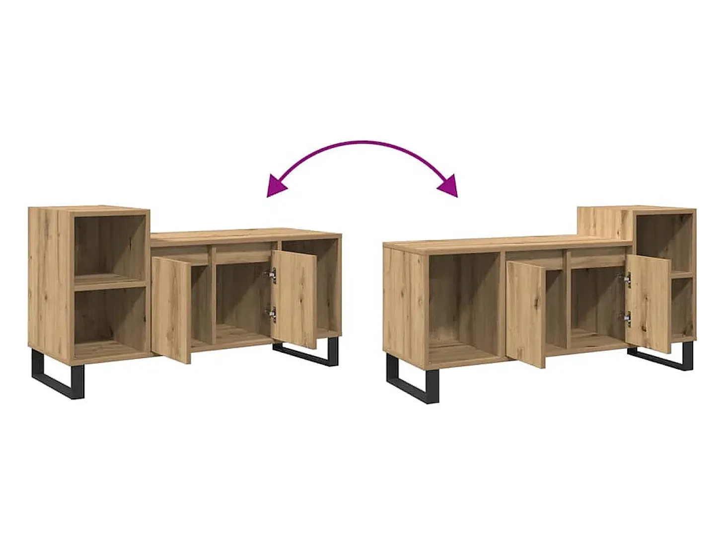 Mueble para TV madera de ingeniería roble artisan 100x35x55 cm