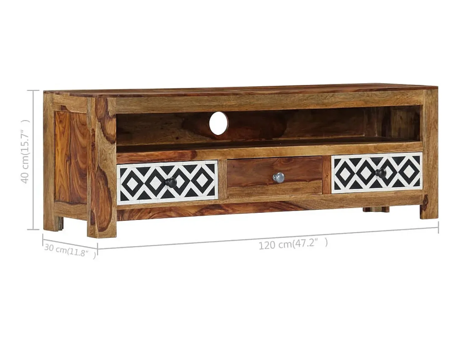 Mueble para TV madera maciza de sheesham 120x30x40 cm