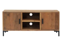 Mueble para TV madera maciza pino reciclada marrón 110x35x48 cm