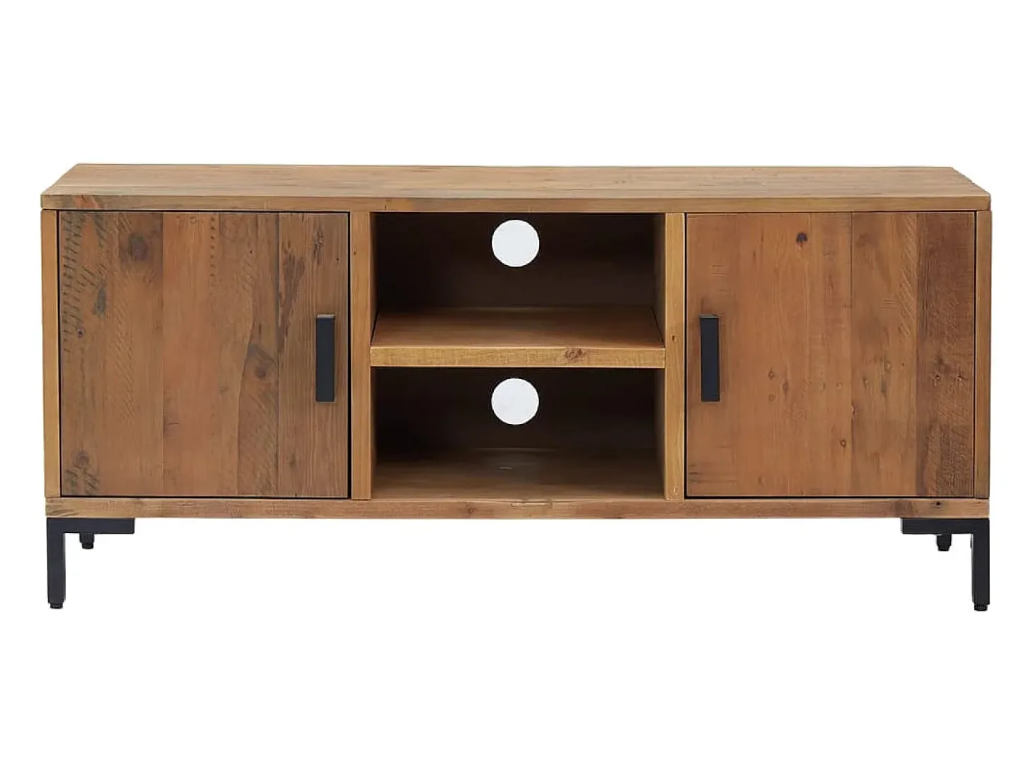 Mueble para TV madera maciza pino reciclada marrón 110x35x48 cm