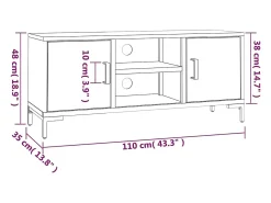 Mueble para TV madera maciza pino reciclada marrón 110x35x48 cm