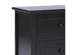 Mueble para TV madera maciza de paulownia negro 108x30x40 cm