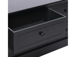 Mueble para TV madera maciza de paulownia negro 108x30x40 cm