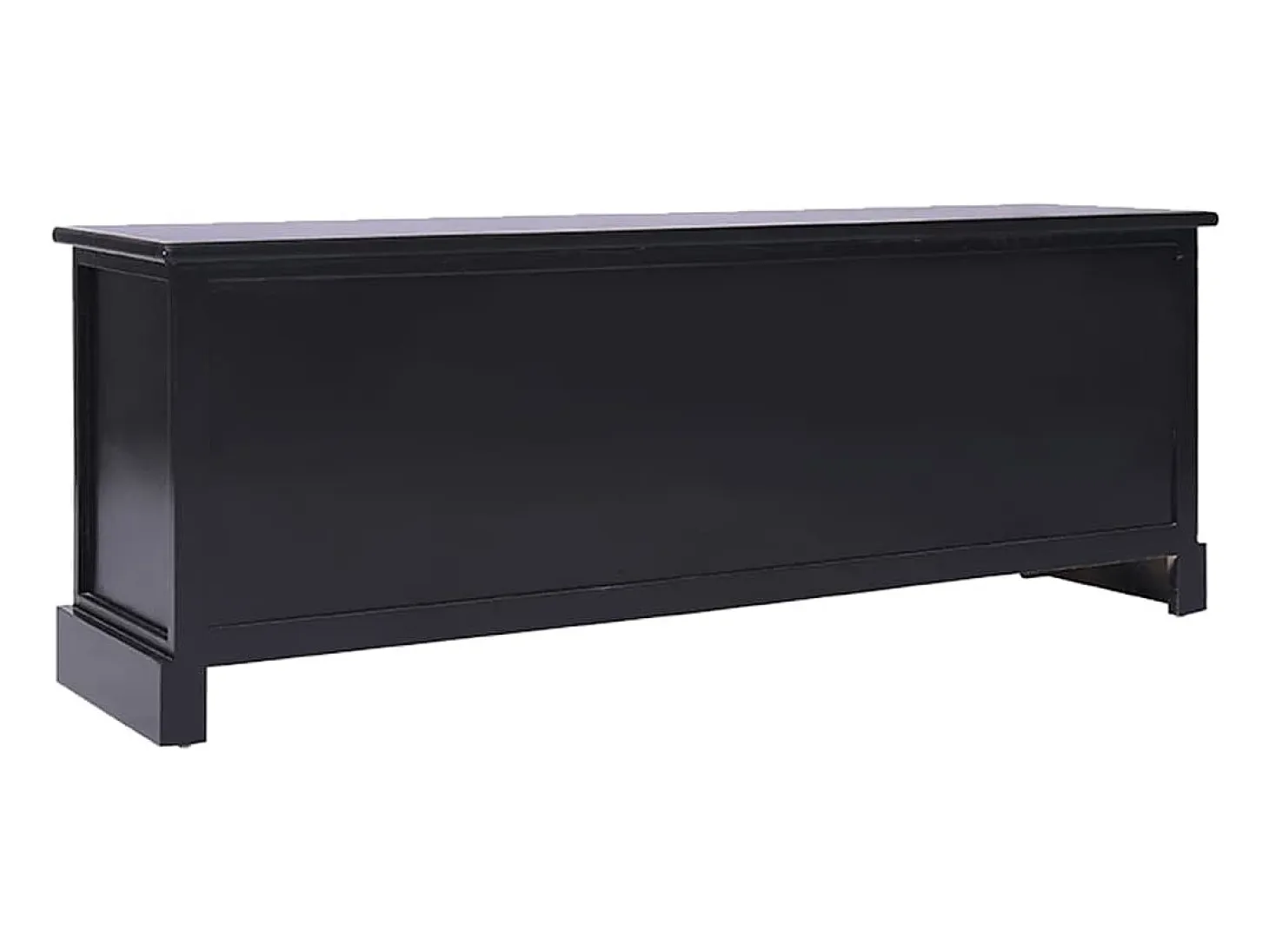 Mueble para TV madera maciza de paulownia negro 108x30x40 cm