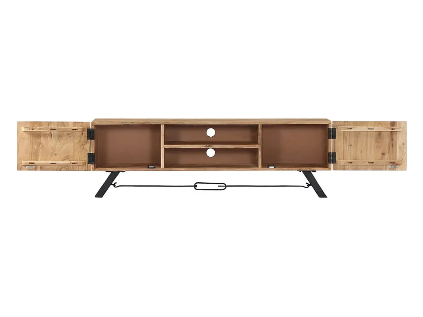 Mueble para TV madera maciza de acacia 140x30x45 cm