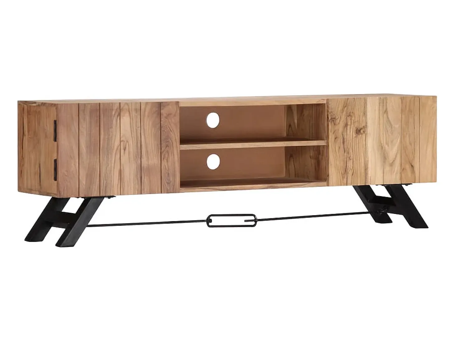 Mueble para TV madera maciza de acacia 140x30x45 cm