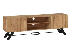 Mueble para TV madera maciza de acacia 140x30x45 cm