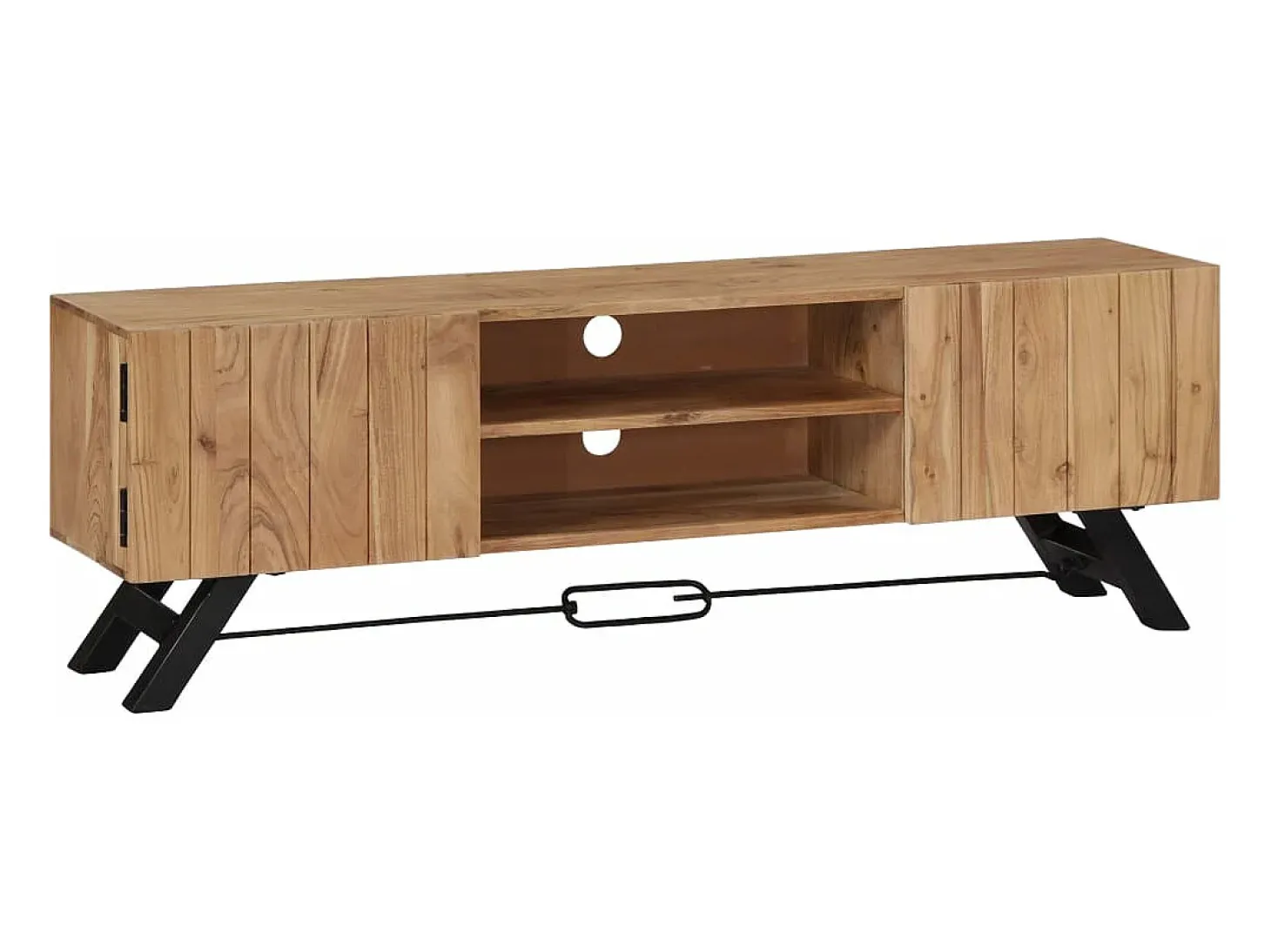 Mueble para TV madera maciza de acacia 140x30x45 cm
