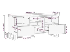Mueble para TV Marrón 100 x 33 x 46 cm madera maciza de mango