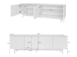 Mueble para TV moderno - con estantes ajustables - de tablero de partículas - Blanco