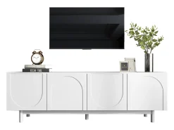 Mueble para TV moderno - con estantes ajustables - de tablero de partículas - Blanco