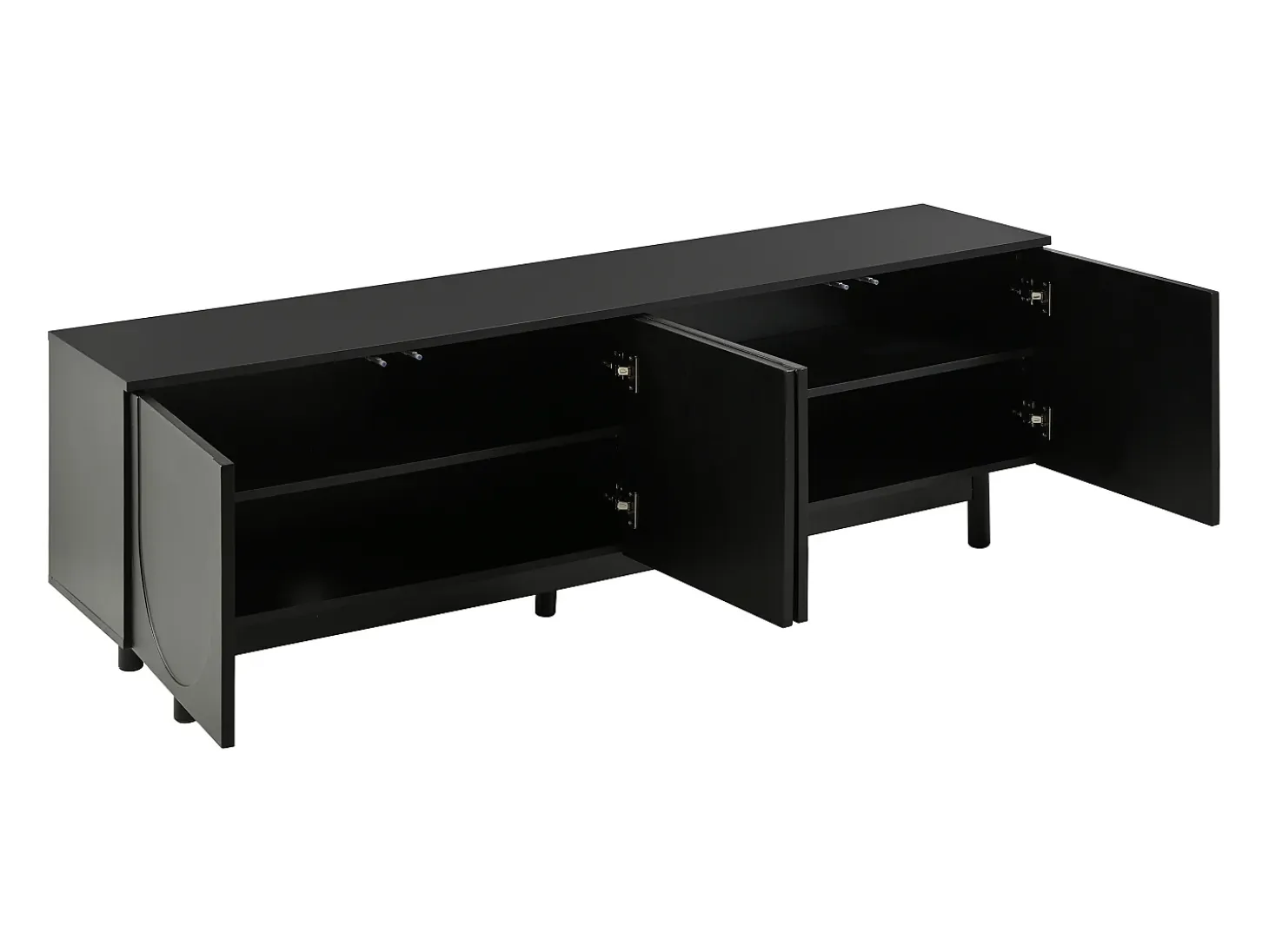 Mueble para TV moderno - con estantes ajustables - de tablero de partículas - Negro