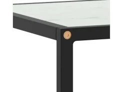 Mueble para TV negro con vidrio de mármol blanco 120x40x40 cm