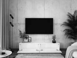 Mueble para TV suspendido, 170 x 34 x 32 cm, roble Wotan/negro mate