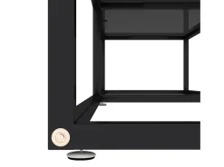 Mueble para TV vidrio templado negro 160x40x40,5 cm