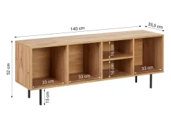 Mueble para TV 140x52x35.5 cm madera natural de roble