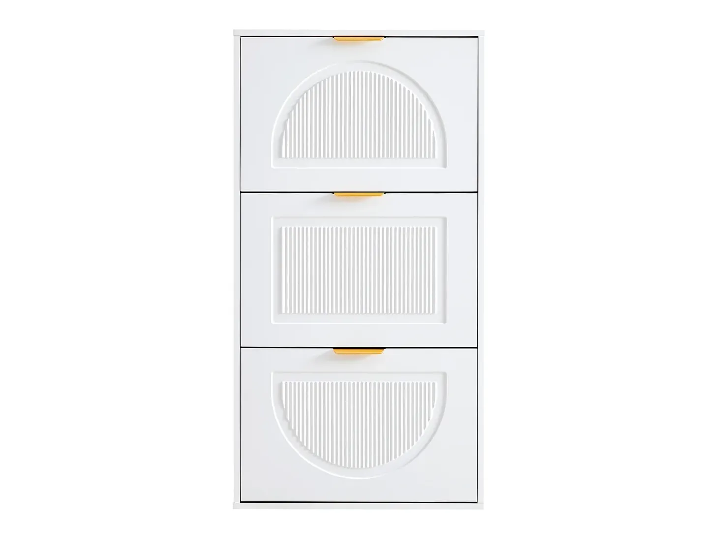Mueble para zapatos moderno 60x24x114 cm - con 3 puertas abatibles - Blanco