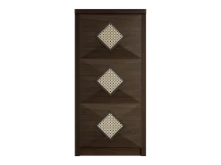 Mueble para zapatos 54x25x115 cm - 3 puertas abatibles - Decoración de ratán - Estilo rústico - Paneles de partículas - Marrón