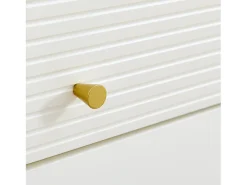 Mueble para zapatos 80x36x90cm - 4 puertas - Patas de metal - MDF - Blanco