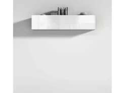 Mueble suspendido 180 cm salón blanco brillante puerta vasista 2 compartimentos Joy Up