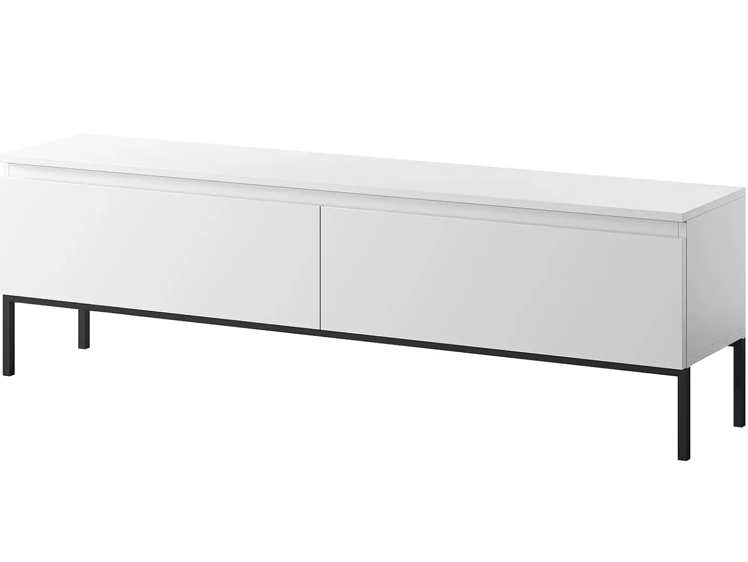 Mueble TV - 150 cm - blanco con pies negros - BEMMI