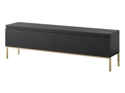 Mueble TV - 150 cm - negro con patas doradas - BEMMI