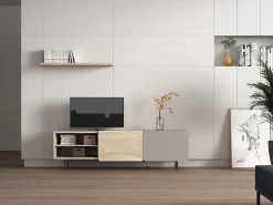 Mueble TV - A54cm x L180cm x F43cm - roble y arena - Printed