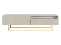 Mueble TV - con patas de metal dorado - 175 cm - taupe (gris-beige) - VELDIO