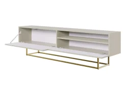 Mueble TV - con patas de metal dorado - 175 cm - taupe (gris-beige) - VELDIO