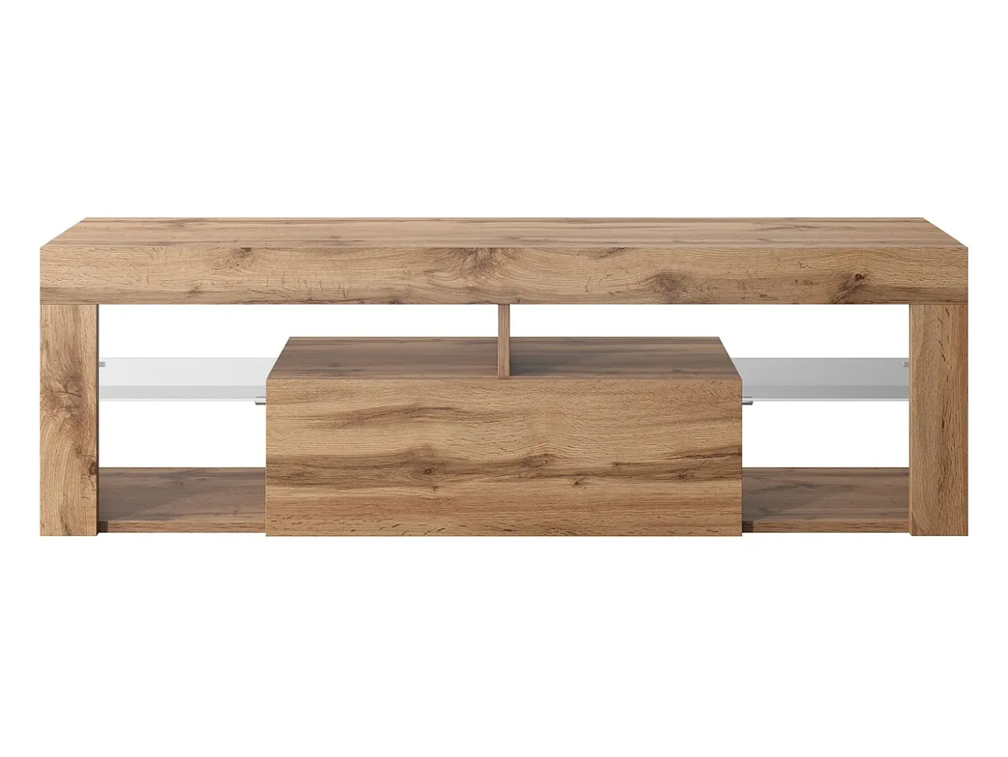 Mueble TV - para la sala de estar - 140 cm de ancho - roble lancaster - con iluminación LED - Bianko