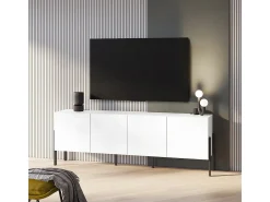 Mueble TV 4 puertas 200 cm Bérénice Blanco