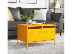 Mueble TV acero laminado en frío amarillo mostaza 68x50x43,5 cm
