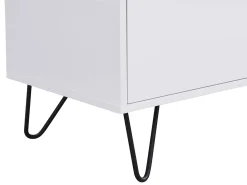 Mueble TV con 2 cajones de MDF y acero - Blanco y negro - ABUJA