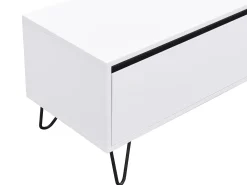 Mueble TV con 2 cajones de MDF y acero - Blanco y negro - ABUJA