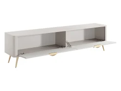 Mueble TV con 2 puertas de MDF - Beige y dorado - ELONARIA de Pascal Morabito
