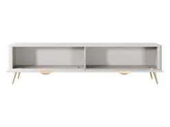 Mueble TV con 2 puertas de MDF - Beige y dorado - ELONARIA de Pascal Morabito