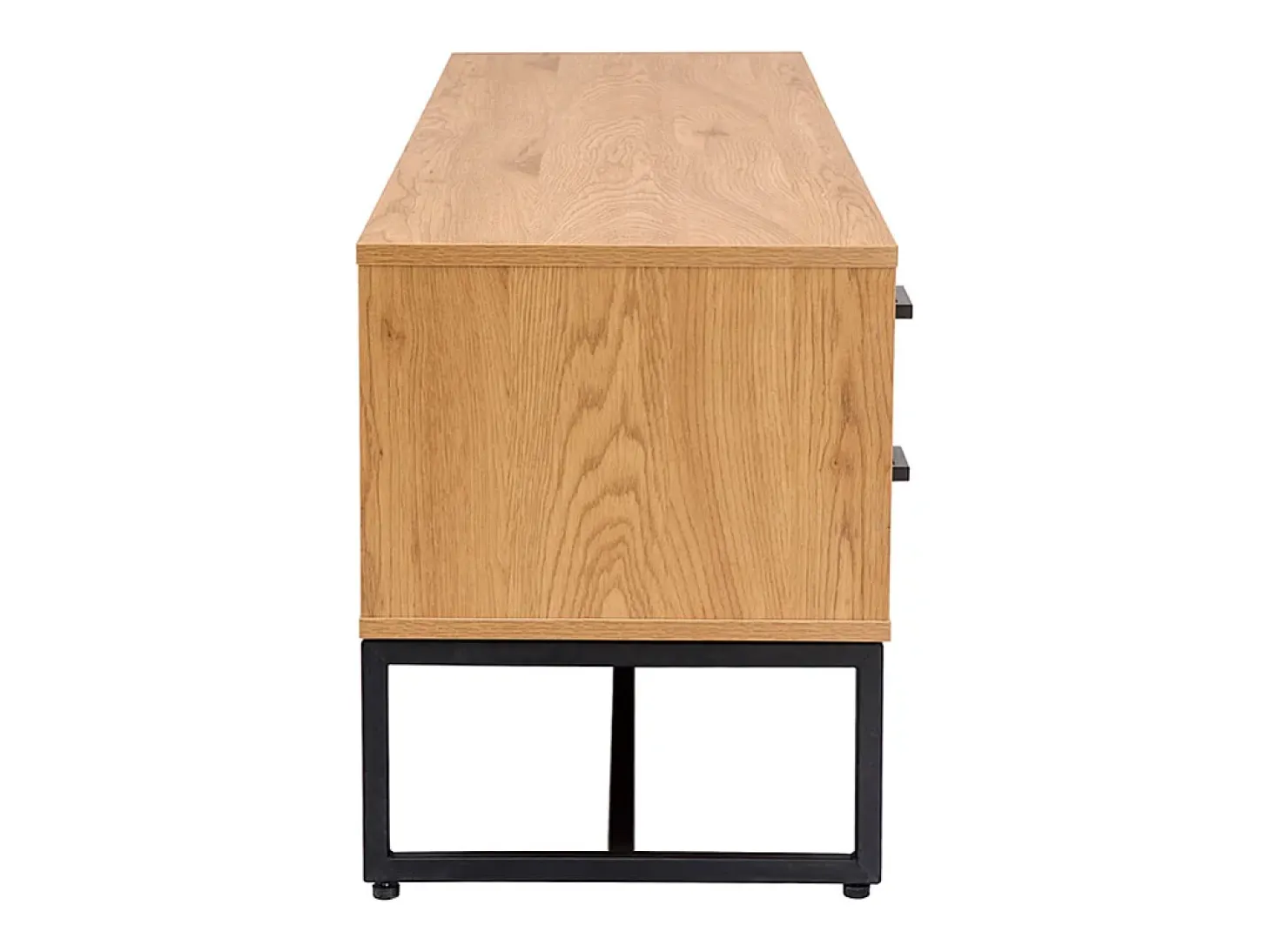 Mueble TV con acabado de roble claro y metal negro 160 cm LOVATO
